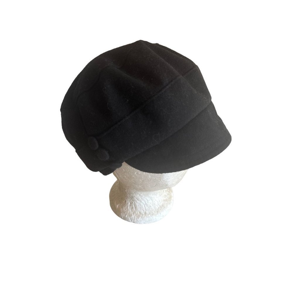 August Black Wool Blend Cadet Hat Cap One Size